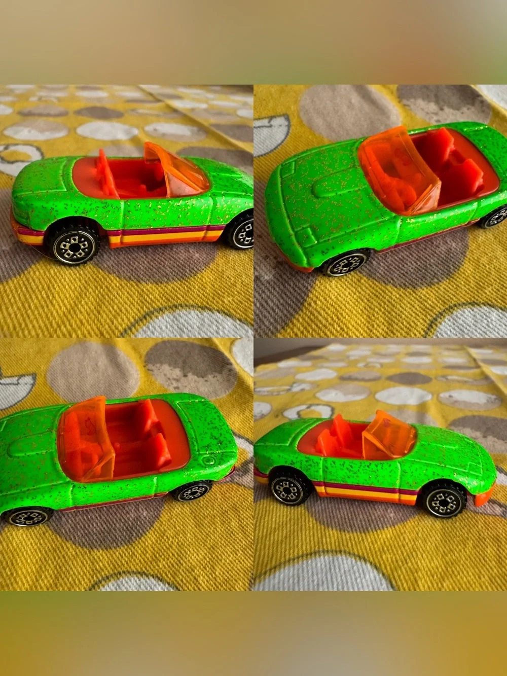 Vintage Hot Wheels 1990s glittery green Mazda Miata MX-5 Convertible car